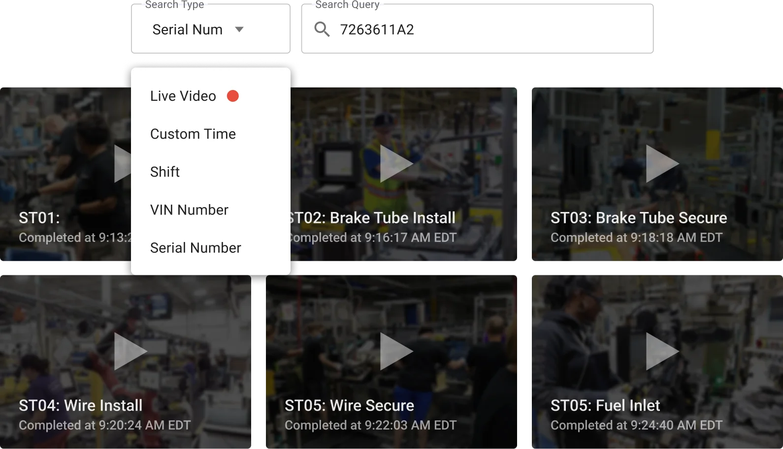 Root cause analysis interface with video recall