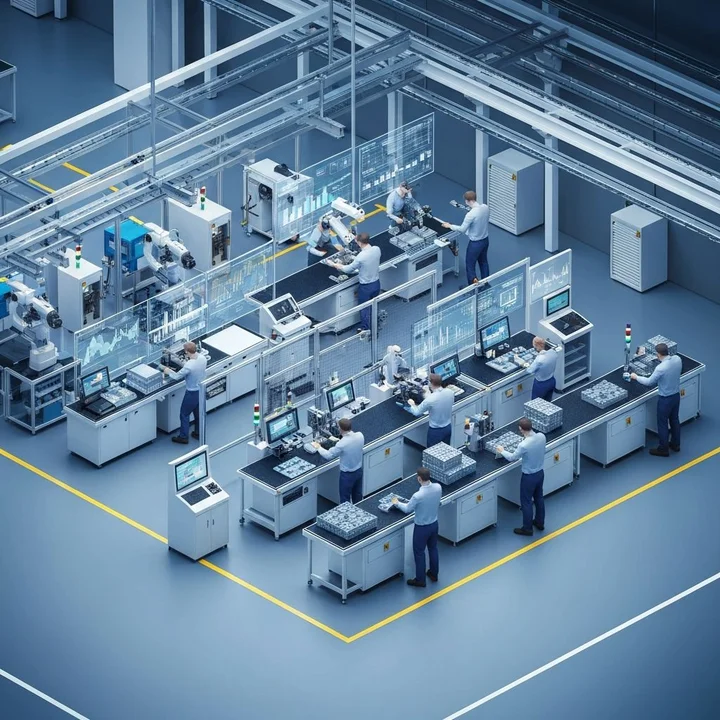 Invisible AI computer vision tracking work on a factory production line