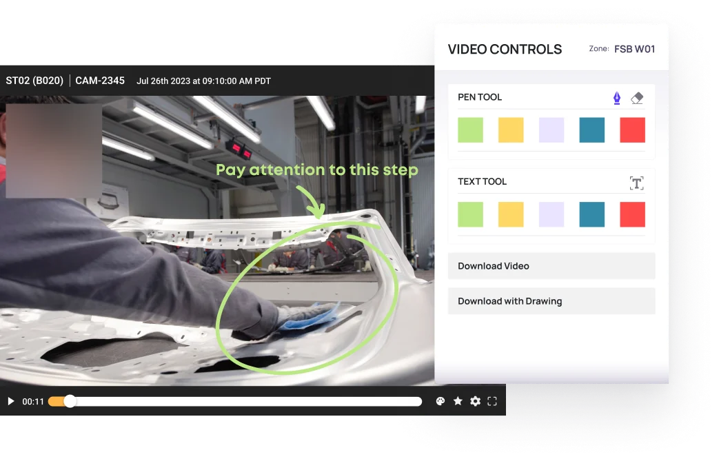 Video controls interface for collecting and annotating evidence